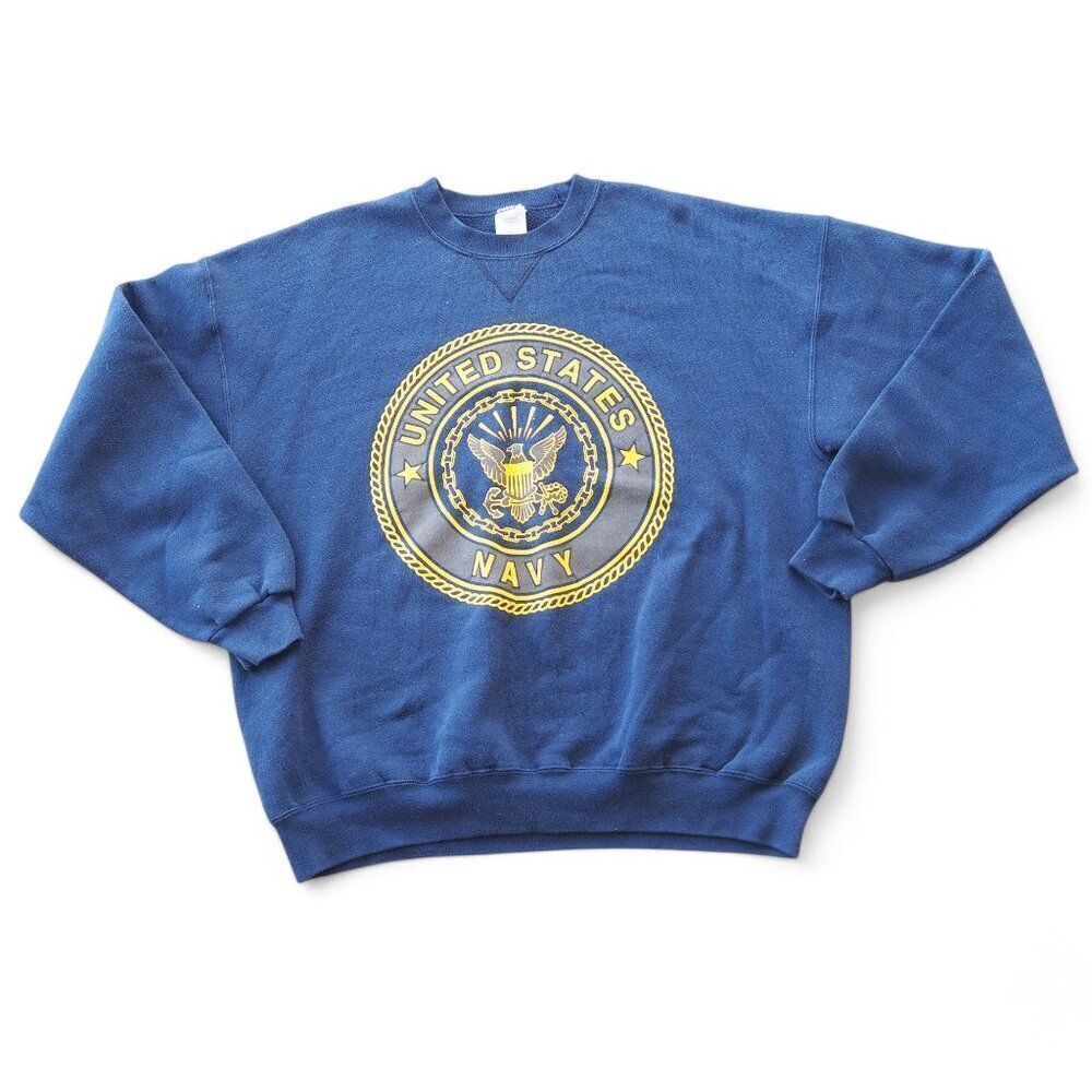 Soffe Vintage United States‎ Navy Sweatshirt Made in USA Navy Blue Men's XL